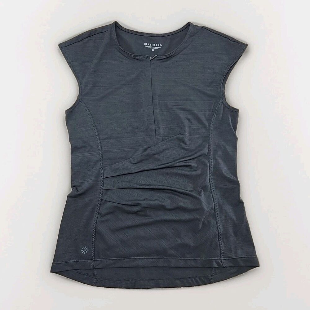 Athleta Pacifica Wrap Front Tank Black Surf Swim Hike Sun Protection - SP Small